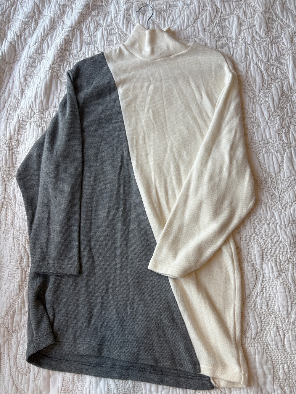Zara Off-White Ribbed Turtleneck Sweater